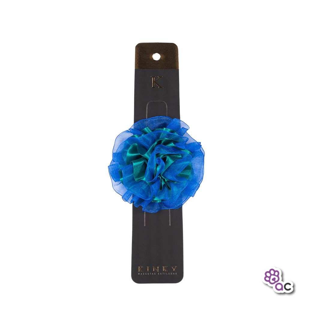 FLOR KINKY REMOVIBLE AZUL TURQUESA MEDIANA
